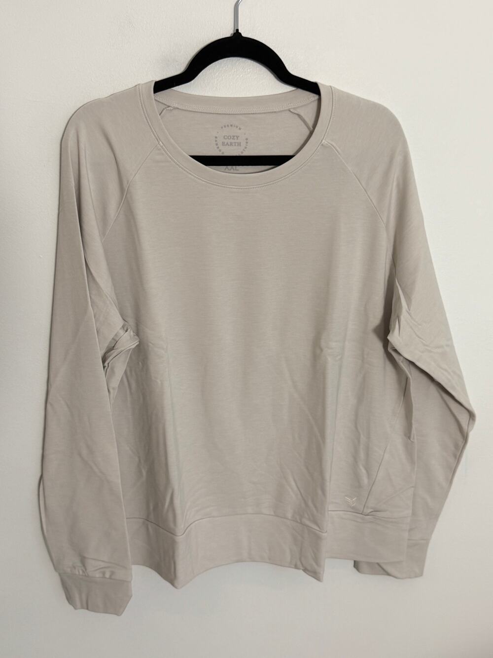 Cozy Earth Women's Bamboo Pullover Light Grey crew New size XL